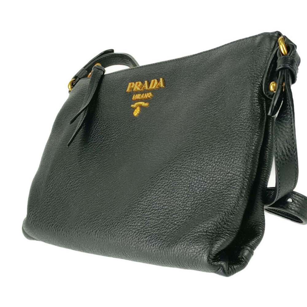 PRADA Black Leather Shoulder Bag - Picture 2 of 10